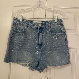 Women's Rhinestone Blue Jeans Shorts